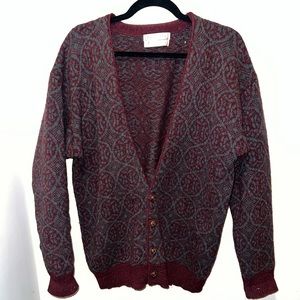 Vintage Christian Dior sweater size L 100% wool with leather buttons